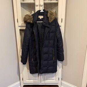 Michael Kors Navy Jacket with Beige Label Detail